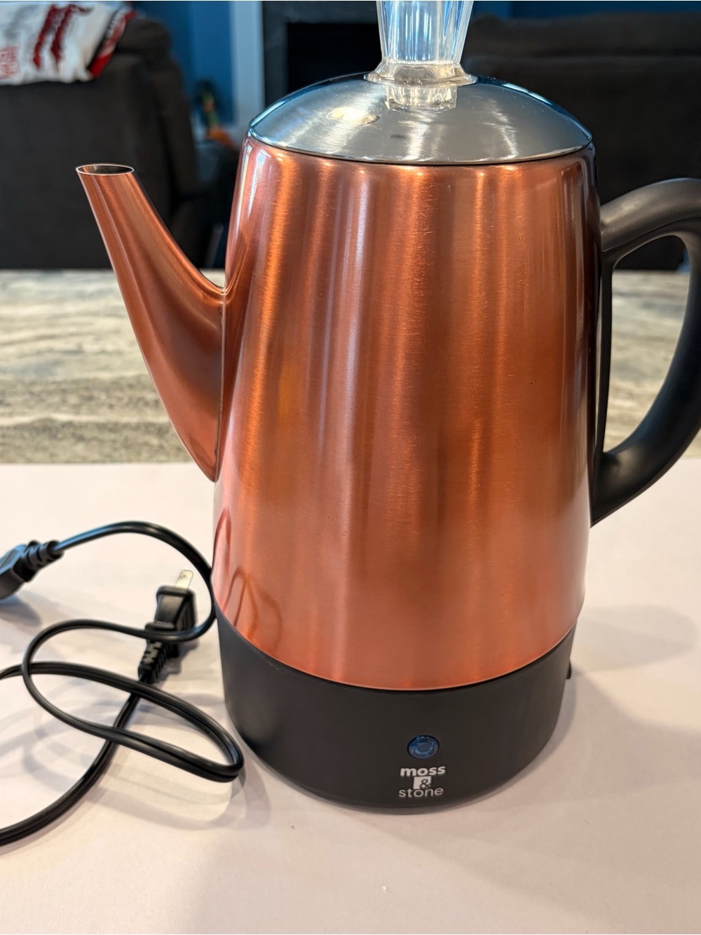 Moss & Stone Copper Finish Electric Coffee Percolator Retro Kitchen